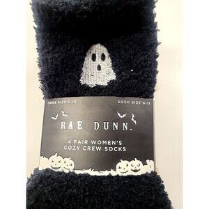 Rae Dunn Socks 4 Pair Fuzzy Cozy Warm Halloween Winter Comfy Fall Women Sz 9-11